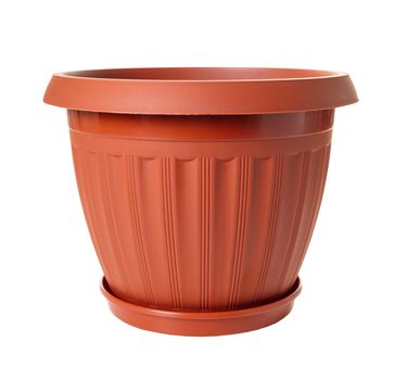 new empty flowerpot on white isolated background