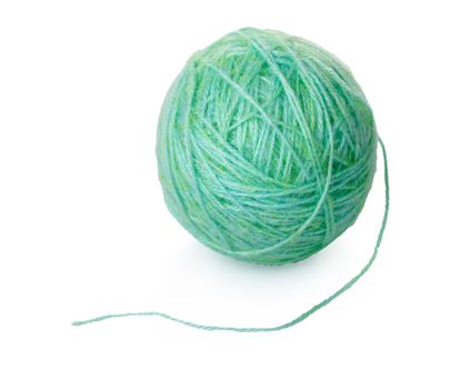 tangle of thread for knitting on white isolated background