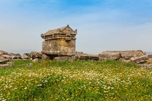 Ancient ruins of Hierapolis near Pamukkale in Turkey