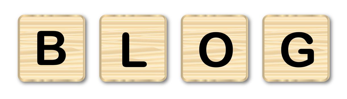 A collection of wooden letters spelling out the word BLOG