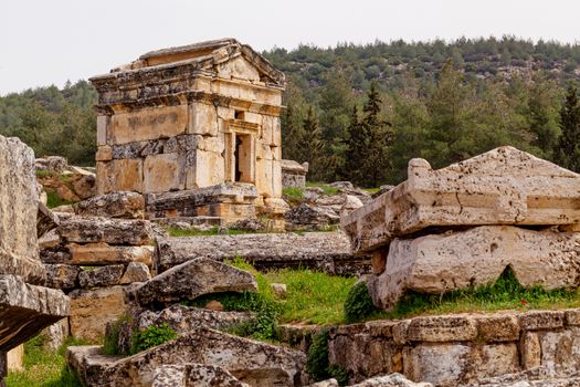 Ancient ruins of Hierapolis near Pamukkale in Turkey