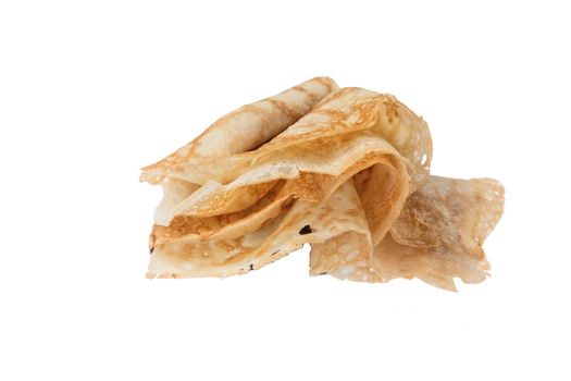 Pancake on an isolated white studio background