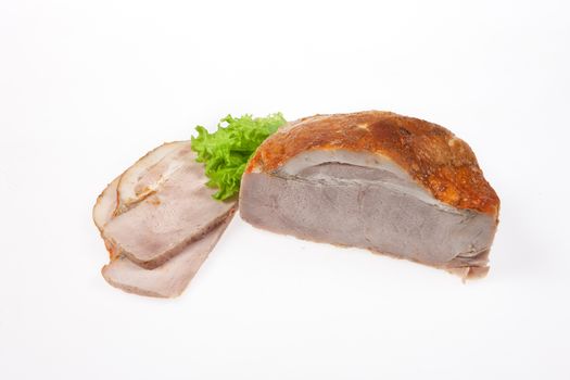 Pieces of meat on isolated studio background