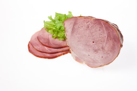 Pieces of meat on isolated studio background