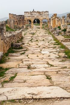 Ancient ruins of Hierapolis near Pamukkale in Turkey