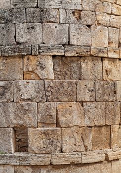 Texture of stone wall in ancient city Hierapolis, near Pamukkale, Turkey
