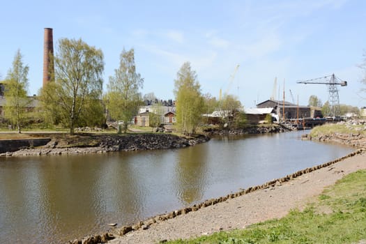 View towards Suomenlinna dry dock on the UNESCO Heritage fortress island, Finland