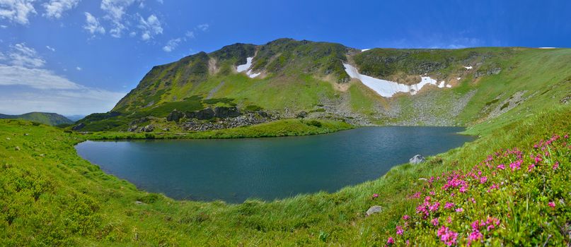 View of mountain lake