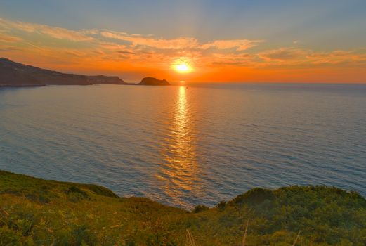 Ocean sunset, Zarautz, Spain