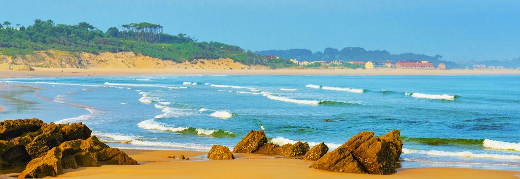 Morning view of ocean coastline Spain