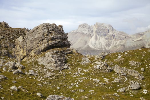 Dolomites mountains landscape on a sunny autumn day