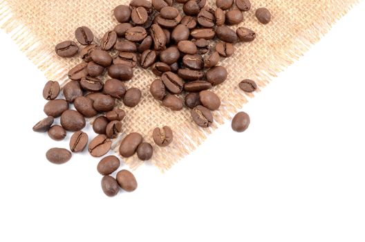 The coffee beans isolated on white background