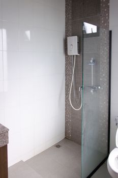 Modern interior bathroom shower