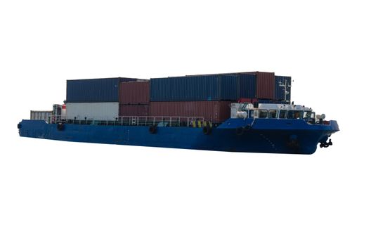 Container Cargo ship in the ocean. Freight Transportation