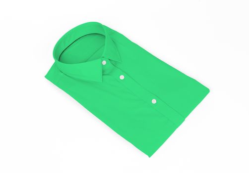 Green man shirt on white background - New and folded