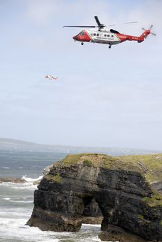 irish search and rescue at the virgin rock in ballybunion county kerry ireland