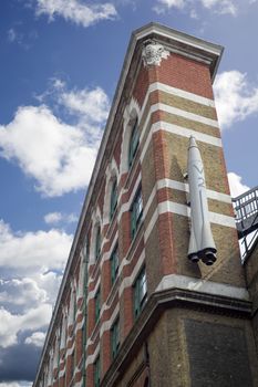 V2 rocket on a building wall at london bridge