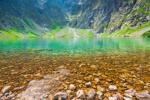 landmark in the Tatra mountains - lake Czarny Staw