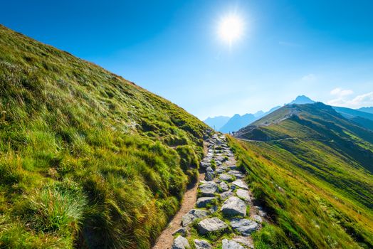 rocky trail for tourists, Kasprowy Wierch Poland