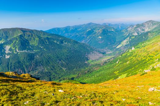 Beautiful postcard views of the Tatra Mountains from Kasprowy Wierch Poland