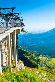 Funicular for the ski runs in the Tatra mountains, summer photo