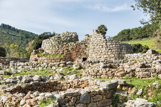 Nuraghe on the island of sardinia Italy,what is known about the Nuragic civilization, is that it was a people of shepherds and farmers grouped into communities who lived in Sardinia for 8 centuries.