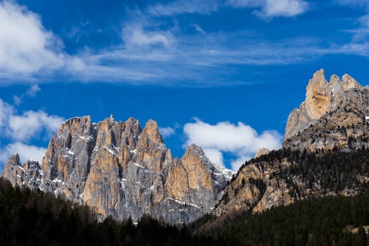 Mountains in the Valley di Fassa near Pozza di Fassa Trentino Italy