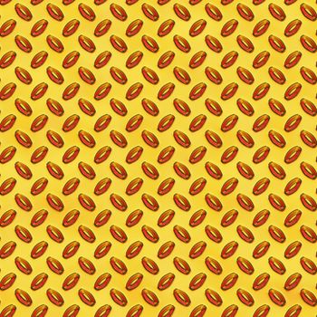 Yellow red diamond shiny metal plate seamless pattern, or texture.