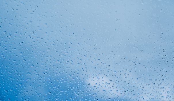 water drops on blue sky background