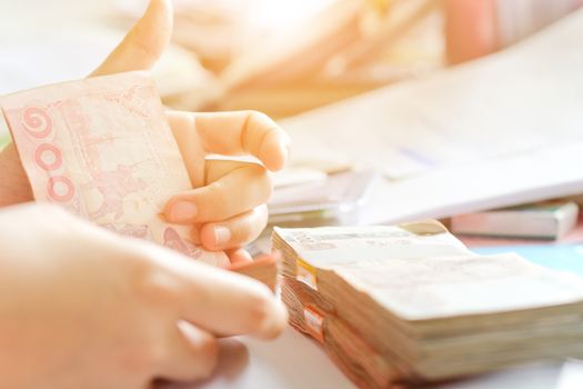 Count the money, accounting concept background