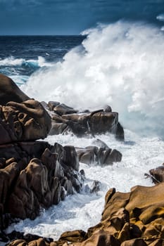 Waves Pounding the Coastline at Capo Testa