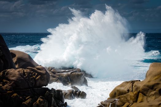 Waves Pounding the Coastline at Capo Testa