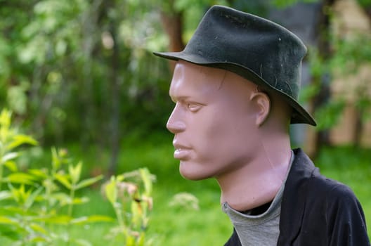 Scarecrow in the garden to protect the crop