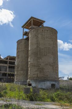 old abandonned industry in the north of sardinia the italian island near porte torres