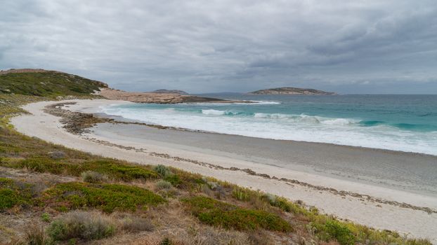 Salmon Beach close to Esperance on an overcast day, Western Australia