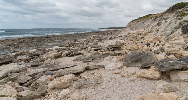 Nine Mile Beach close to Esperance on an overcast day, Western Australia