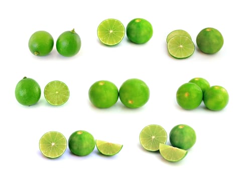 Fresh ripe lime on white background