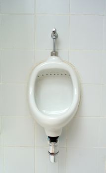 White ceramic sanitary ware in restroom