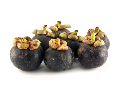 fresh mangosteen on a white background