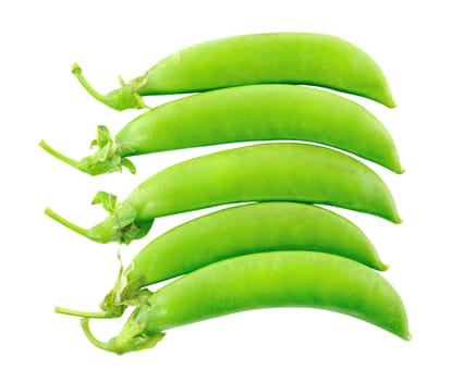 fresh green peas isolated on a white background