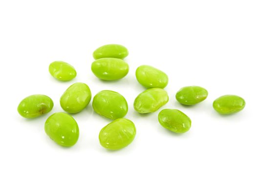 fresh green peas isolated on a white background