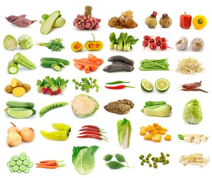 Vegetable collection isolated on a white background