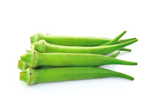 Okra on White Background