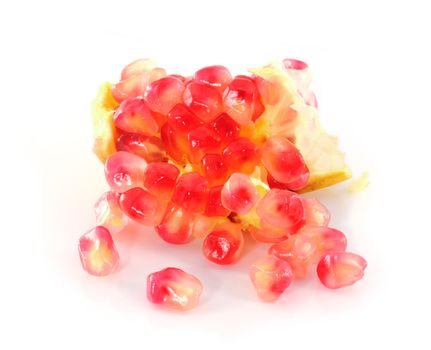 Ripe pomegranate fruit isolated on white background 