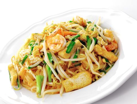 Thai food Pad thai , Stir fry noodles with shrimp