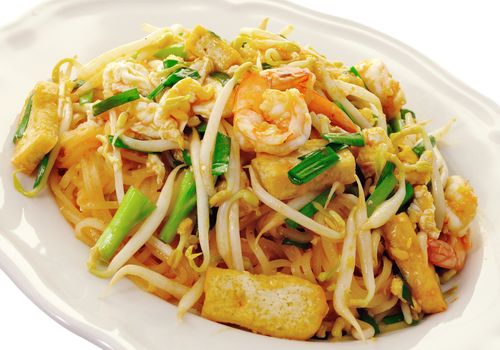 Thai food Pad thai , Stir fry noodles with shrimp