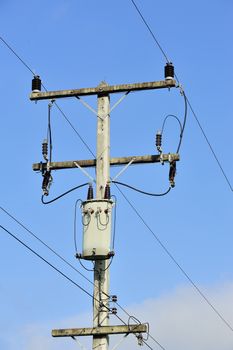 transformer on high power station. High voltage