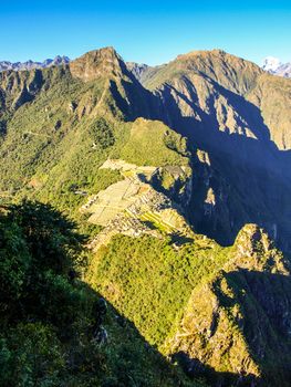 Aerial view of Machu Picchu from Huayna Picchu.