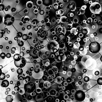 Molecule black white  background