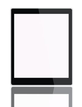  Illustration of a new tablet computer isolated on the white backgrounds